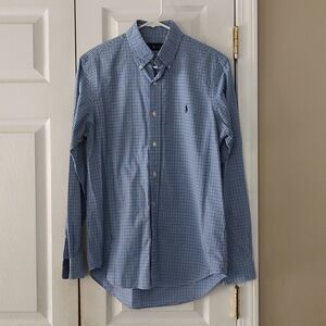 Ralph Lauren  blue white  button down shirt Sz S